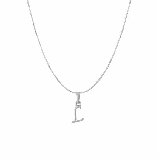 Akshat Sapphire Sterling Silver (92.5% purity) precious Name alphabet chain pendant (Pendnat with Box chain) pure silver designer alphabet chain locket
