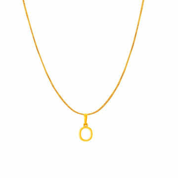 22KT Gold Plated Silver (92.5% purity) precious Name alphabet chain pendant (Pendnat with Box chain- 18 Inches) pure silver designer alphabet chain locket