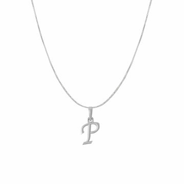 Akshat Sapphire Sterling Silver (92.5% purity) precious Name alphabet chain pendant (Pendnat with Box chain) pure silver designer alphabet chain locket