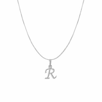 Akshat Sapphire Sterling Silver (92.5% purity) precious Name alphabet chain pendant (Pendnat with Box chain) pure silver designer alphabet chain locket