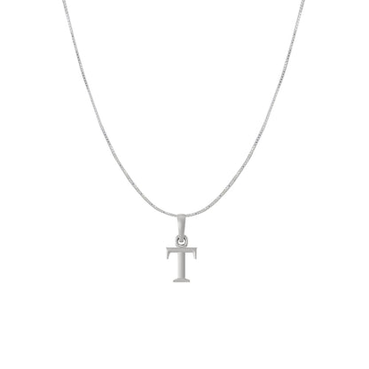 Akshat Sapphire Sterling Silver (92.5% purity) precious Name alphabet chain pendant (Pendnat with Box chain) pure silver designer alphabet chain locket