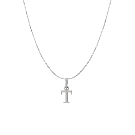 Akshat Sapphire Sterling Silver (92.5% purity) precious Name alphabet chain pendant (Pendnat with Box chain) pure silver designer alphabet chain locket