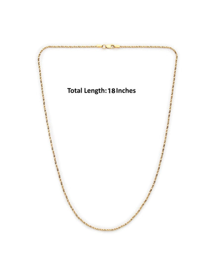 22CT Gold Plated Silver 92.5 Purity Alphabet T Chain Pendant for Women with Box Chain 18 inch by Akshat Sapphire PSB8042_T_Gold