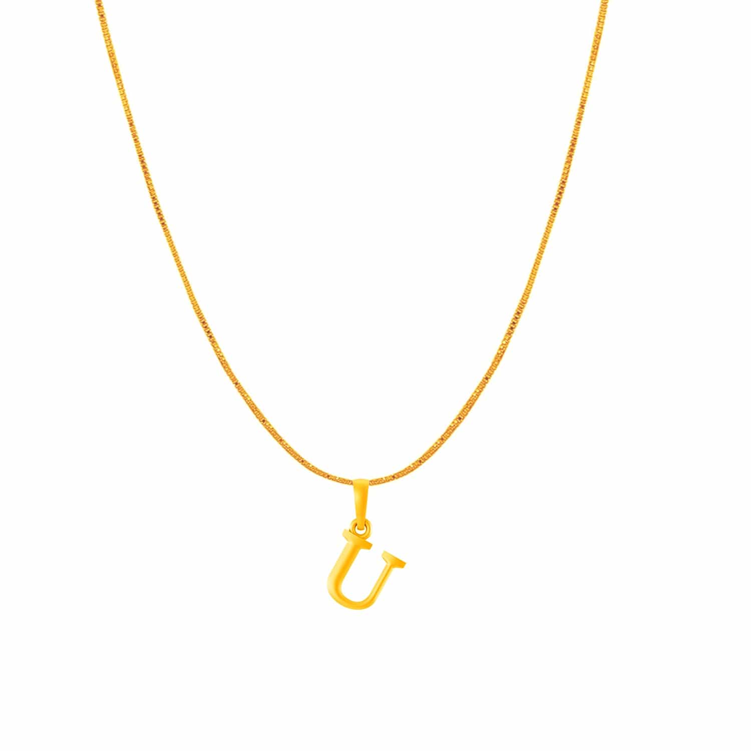 22KT Gold Plated Silver (92.5% purity) precious Name alphabet chain pendant (Pendnat with Box chain- 18 Inches) pure silver designer alphabet chain locket