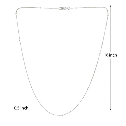AKSHAT SAPPHIRE Sterling Silver (Silver with 92.5% purity) God Shree Sai Baba chain Pendant (Pendant with Ball/Beads Chain) for Men & Women Pure Sterling Silver Lord Sai Baba chain Locket For Good Wealth & Health