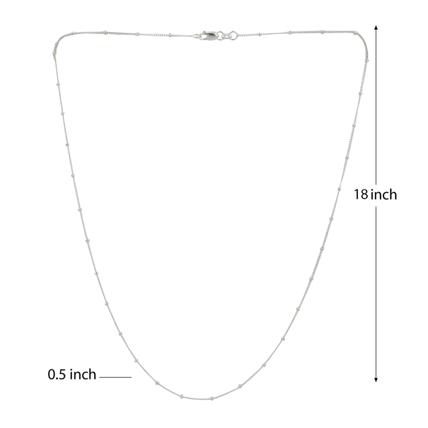 Akshat Sapphire Sterling Silver (92.5% purity) Goddess Laxmi Ji Chain Pendant (Pendant with Ball/Beads Chain) for Men & Women Pure Silver Lord Laxmi Ji Chain Locket for Health & Wealth