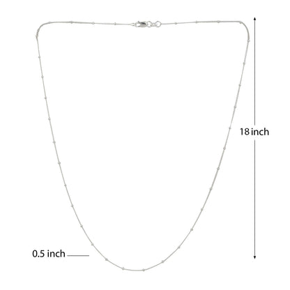 Akshat Sapphire Sterling Silver (92.5% purity) Goddess Laxmi Ji Chain Pendant (Pendant with Ball/Beads Chain) for Men & Women Pure Silver Lord Laxmi Ji Chain Locket for Health & Wealth
