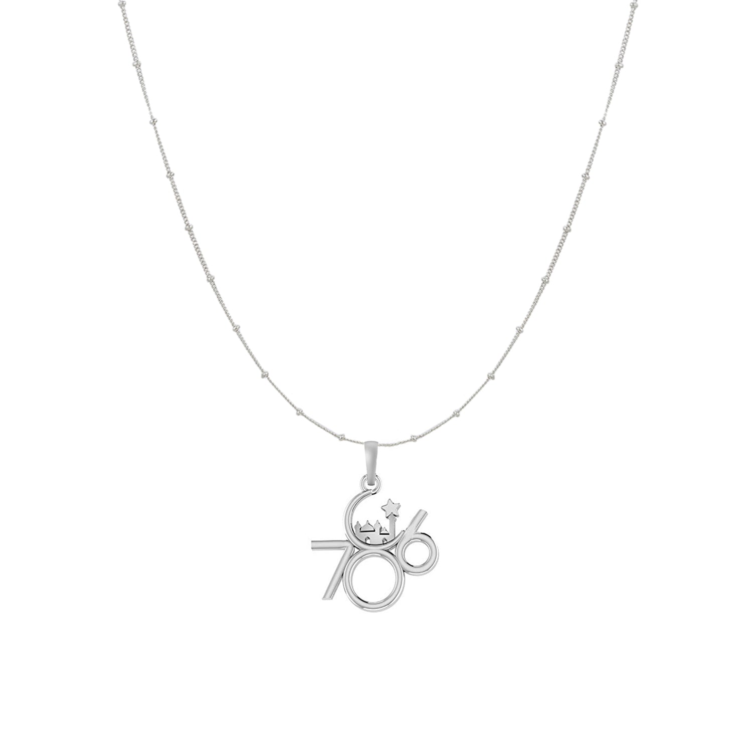 Religious and lucky 786 Chain Pendant (Pendant with Ball/Beads Chain) for Men and women Pure Silver Muslim spiritual 786 Chain Locket for Good Luck, Health & Wealth