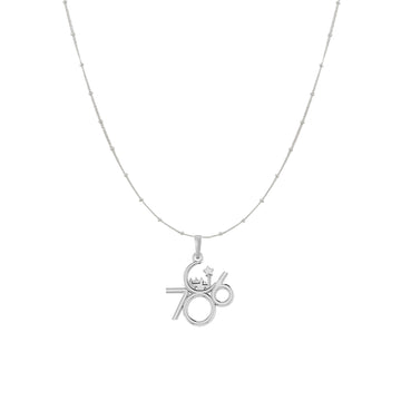 Religious and lucky 786 Chain Pendant (Pendant with Ball/Beads Chain) for Men and women Pure Silver Muslim spiritual 786 Chain Locket for Good Luck, Health & Wealth