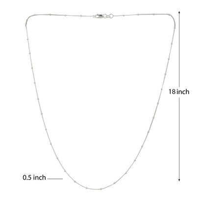 Akshat Sapphire Sterling Silver (92.5% purity) God Kuber Chain Pendant (Pendant with Ball/Beads Chain) for Men & Women Pure Silver Lord Kubera Chain Locket for Good Health & Wealth