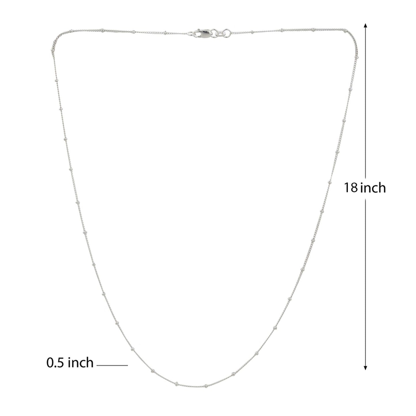 Akshat Sapphire Sterling Silver (92.5% purity) God Shiva Chain Pendant (Pendant with Ball/Beads Chain) for Men & Women Pure Silver Lord Shiv Chain Locket for Good Health & Wealth