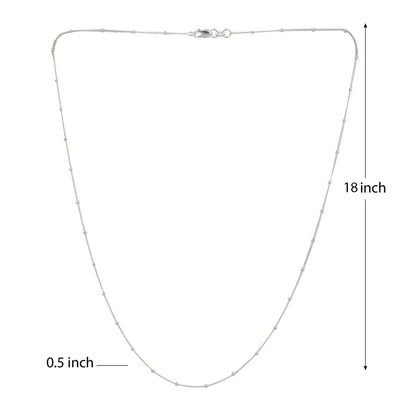 Akshat Sapphire Sterling Silver (92.5% purity) God Shiva Chain Pendant (Pendant with Ball/Beads Chain) for Men & Women Pure Silver Lord Shiv Chain Locket for Good Health & Wealth