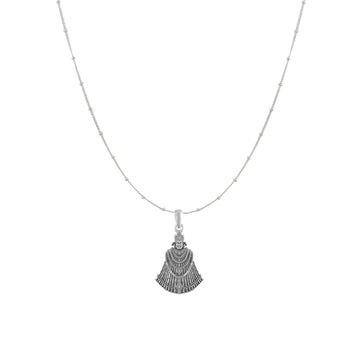 Akshat Sapphire Sterling Silver (92.5% purity) God Baba Khatu Shyam Chain Pendant (Pendant with Ball/Beads Chain) for Men & Women Pure Silver Lord Baba Khatu Shyam Chain Locket for Good Health & Wealth