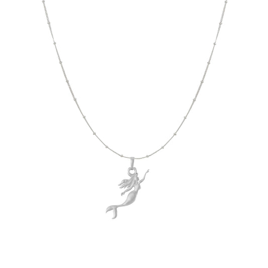 Sterling Silver (92.5% Purity) Pure Silver ambitious and Stylish divine Mermaid Chain Pendant (Locket with Ball/Beads Chain) for Men & Women