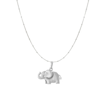 Akshat Sapphire Sterling Silver (92.5% purity) Strength Symbolic Elephant Chain Pendant  (Pendant with Ball/Beads Chain) for Men & Women Pure Silver Elephant Chain Locket to represent strength and power