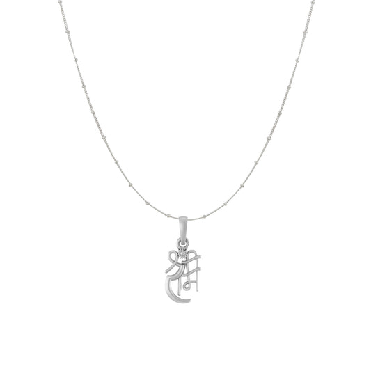 Akshat Sapphire Sterling Silver (92.5% purity) God Ram Ji chain Pendant (Pendant with Ball/Beads Chain) for Men & Women Pure Silver Bhagwan Shri Ram Locket for Good Health & Wealth