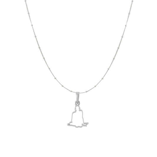 Akshat Sapphire Sterling Silver (92.5% purity) Spiritual Swami Samarth Chain Pendant (Pendant with Ball/Beads Chain) for Men and women Pure Silver religious Swami of Akkalkot Swami Smarth Chain Locket for Good Luck, Health & Wealth