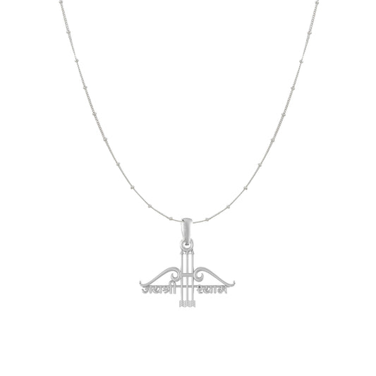 Akshat Sapphire Sterling Silver (92.5% purity) God Baba Khatu Shyam Chain Pendant (Pendant with Ball/Beads Chain) for Men & Women Pure Silver Lord Baba Khatu Shyam Chain Locket for Good Health & Wealth