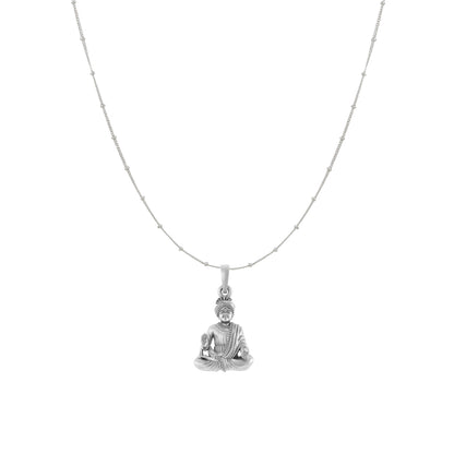 Akshat Sapphire Sterling Silver (92.5% purity) God Swaminarayan Chain Pendant (Pendant with Ball/Beads Chain) for Men & Women Pure Silver Swaminarayan Chain Locket for Good Health & Wealth