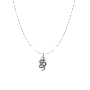 Stylish snake Pure Silver 92.5% purity Chain pendant by Akshat Sapphire snake Pendant (Pendant with Ball Chain-18 inches)