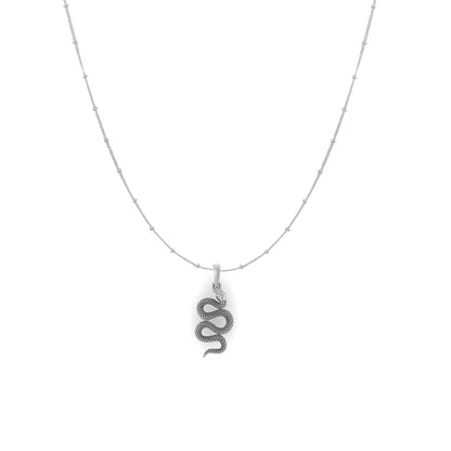 Stylish snake Pure Silver 92.5% purity Chain pendant by snake Pendant (Pendant with Ball Chain-18 inches)