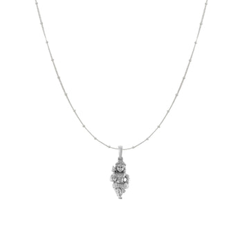 God Kartikeya Pure Silver 92.5% purity Chain pendant by Akshat Sapphire Murugan Pendant (Pendant with Ball Chain-18 inches)