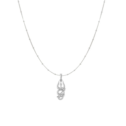 Spiritual Tamil OM Pure Silver 92.5% purity Chain pendant by for Men & Women (Pendant with Ball Chain-18 inches)