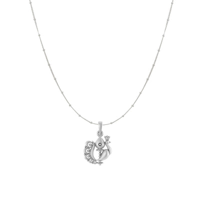 God Kartikeya Pure Silver 92.5% purity Chain pendant by Murugan Pendant (Pendant with Ball Chain-18 inches)