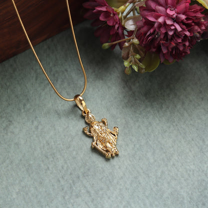 22KT Gold Plated Sterling Silver (92.5% Purity) Pure Silver Vishnu ji chain pendant (Locket with Ball Chain) for Men and women