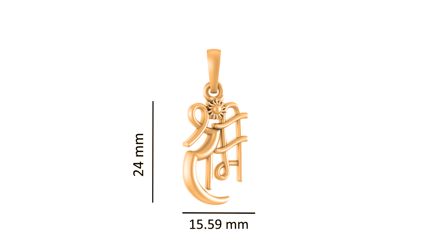 22KT Gold Plated Sterling Silver (92.5% Purity) Pure Silver God Ram Ji chain Pendant (Locket with Ball Chain) for Women