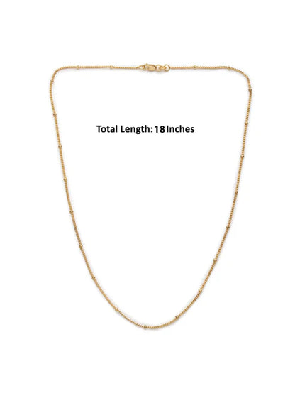 22 CT Gold Plated Silver (92.5% purity) Italian Ball chain for Girls and Women