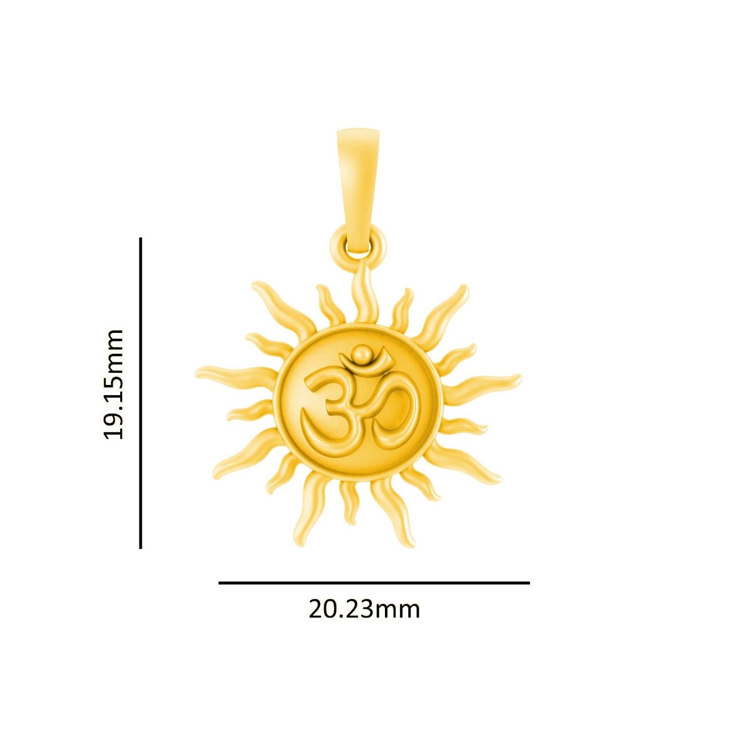 22KT Gold Plated Sterling Silver (92.5% Purity) Pure Silver Spiritual Sun Chain Pendant (Locket with Anchor Chain-18 inches) for Women
