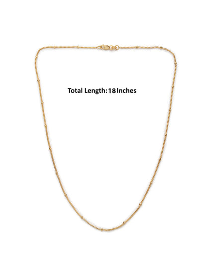 22KT Gold Plated Sterling Silver (92.5% Purity) Pure Silver God Ganesha Chain Pendant (Locket with Anchor Chain-18 inches) for Women