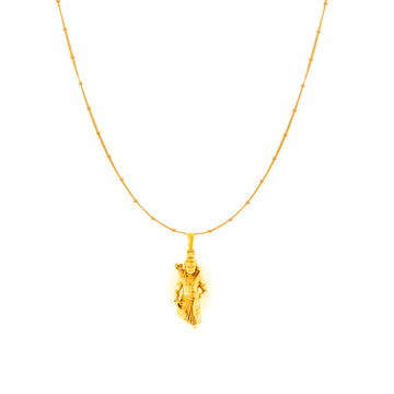 Akshat Sapphire 22KT Gold Plated Sterling Silver God Ram Ji chain Pendant (with 92.5% purity) (Pendant with Anchor Chain-18 inches) for  Women  Bhagwan Shri Ram Locket for Good Health & Wealth
