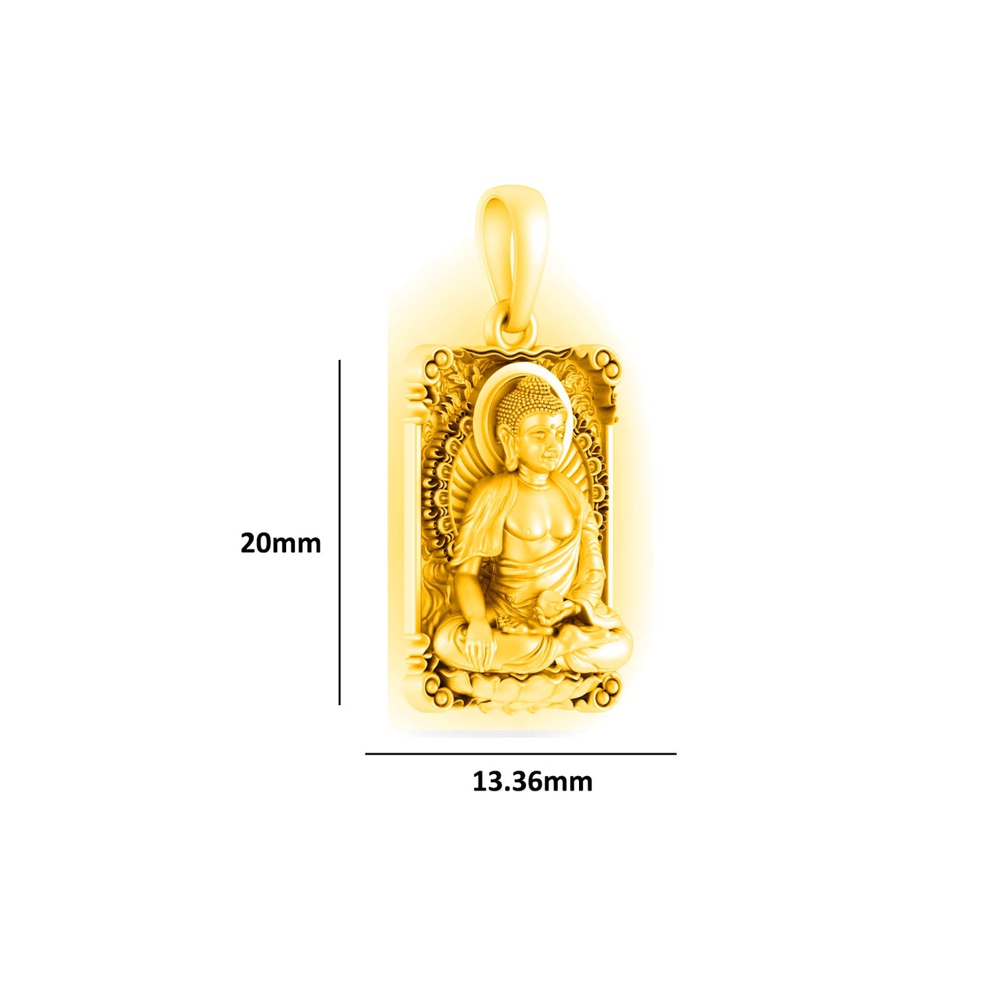 22KT Gold Plated Sterling Silver (92.5% Purity) God Gautam Buddha Chain Pendant (with 92.5% purity) (Locket with Anchor Chain-18 inches) for Women