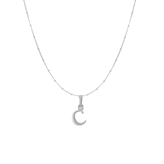 Akshat Sapphire Sterling Silver (92.5% purity) precious Name alphabet chain pendant (Pendnat with Ball  chain) pure silver designer alphabet chain locket