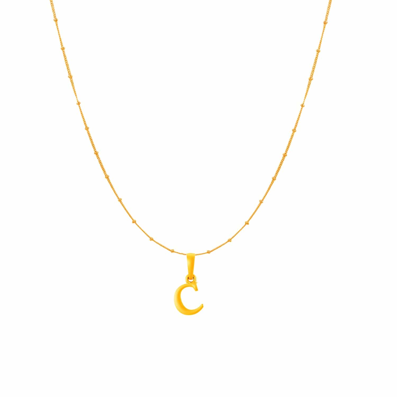 22KT Gold Plated Silver (92.5% purity) precious Name alphabet chain pendant (Pendnat with Box chain- 18 Inches) pure silver designer alphabet chain locket