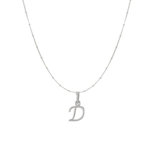 Akshat Sapphire Sterling Silver (92.5% purity) precious Name alphabet chain pendant (Pendnat with Ball  chain) pure silver designer alphabet chain locket