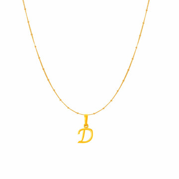 22KT Gold Plated Silver (92.5% purity) precious Name alphabet chain pendant (Pendnat with Box chain- 18 Inches) pure silver designer alphabet chain locket