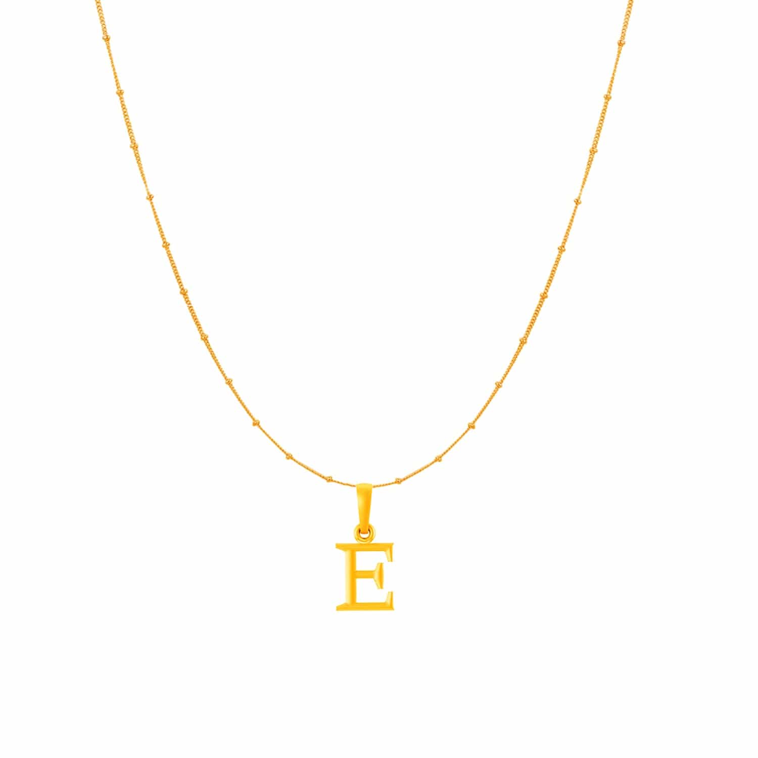 22KT Gold Plated Silver (92.5% purity) precious Name alphabet chain pendant (Pendnat with Box chain- 18 Inches) pure silver designer alphabet chain locket