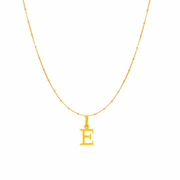 22KT Gold Plated Silver (92.5% purity) precious Name alphabet chain pendant (Pendnat with Box chain- 18 Inches) pure silver designer alphabet chain locket