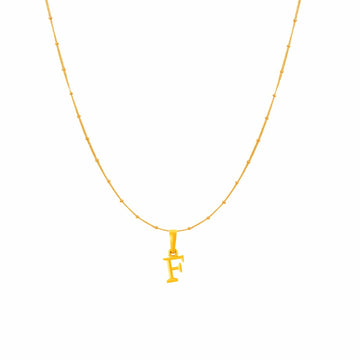 22KT Gold Plated Silver (92.5% purity) precious Name alphabet chain pendant (Pendnat with Box chain- 18 Inches) pure silver designer alphabet chain locket