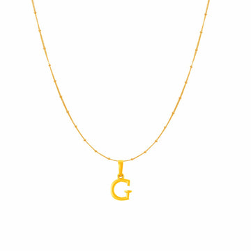 22KT Gold Plated Silver (92.5% purity) precious Name alphabet chain pendant (Pendnat with Box chain- 18 Inches) pure silver designer alphabet chain locket