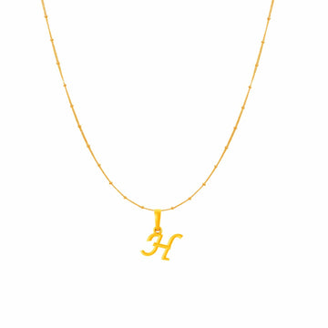 22KT Gold Plated Silver (92.5% purity) precious Name alphabet chain pendant (Pendnat with Box chain- 18 Inches) pure silver designer alphabet chain locket