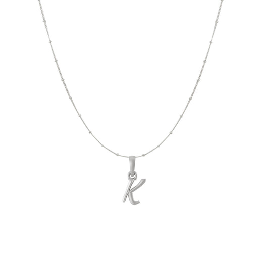 Akshat Sapphire Sterling Silver (92.5% purity) precious Name alphabet chain pendant (Pendnat with Ball  chain) pure silver designer alphabet chain locket