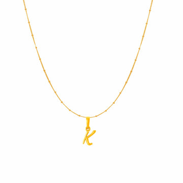 22KT Gold Plated Silver (92.5% purity) precious Name alphabet chain pendant (Pendnat with Box chain- 18 Inches) pure silver designer alphabet chain locket