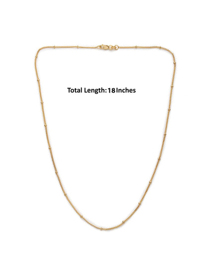 22CT Gold Plated Silver 92.5 Purity Alphabet K Chain Pendant for Women with Ball Chain 18 inch by Akshat Sapphire PSbl8033_K_Gold