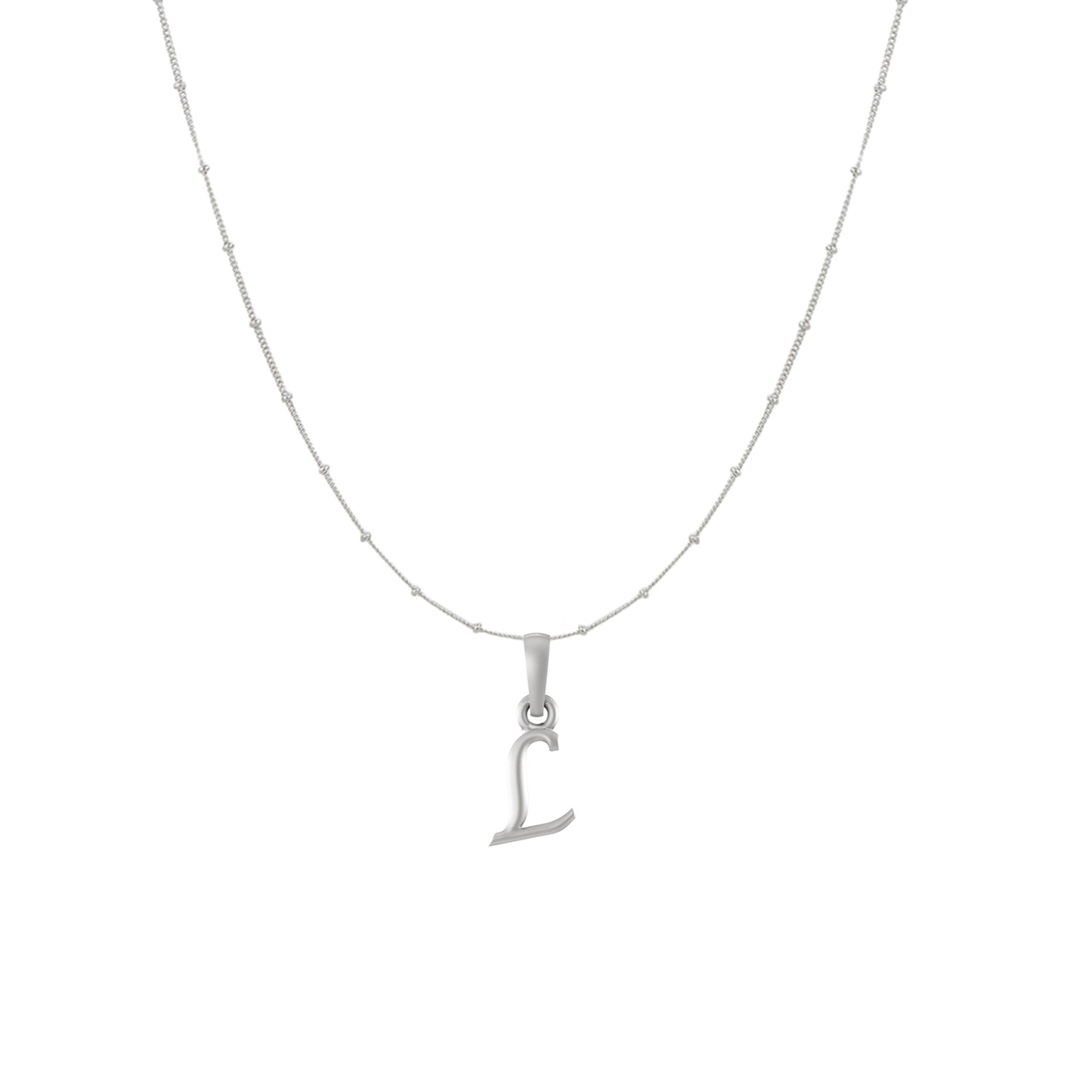 Akshat Sapphire Sterling Silver (92.5% purity) precious Name alphabet chain pendant (Pendnat with Ball  chain) pure silver designer alphabet chain locket