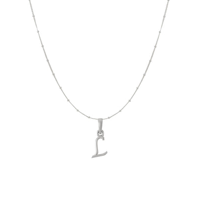 Akshat Sapphire Sterling Silver (92.5% purity) precious Name alphabet chain pendant (Pendnat with Ball  chain) pure silver designer alphabet chain locket