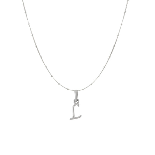 Akshat Sapphire Sterling Silver (92.5% purity) precious Name alphabet chain pendant (Pendnat with Ball  chain) pure silver designer alphabet chain locket